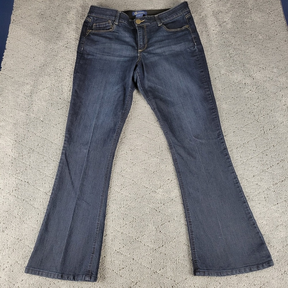 Democracy Jeans Womens 14 Blue Bootcut Ab Solution Dark Wash Mid Rise Stretch